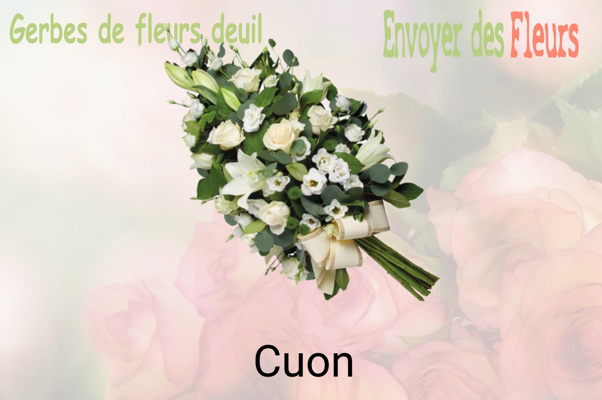 Gerbe de fleurs de deuil livrée à Cuon